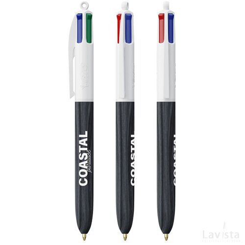BIC® 4 Colours Wood Style wit/zwart