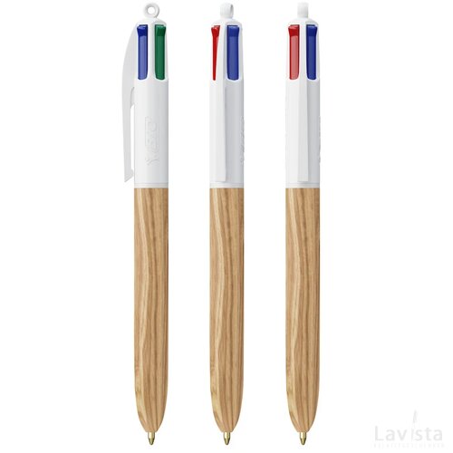 BIC® 4 Colours Wood Style wit/natuurlijk
