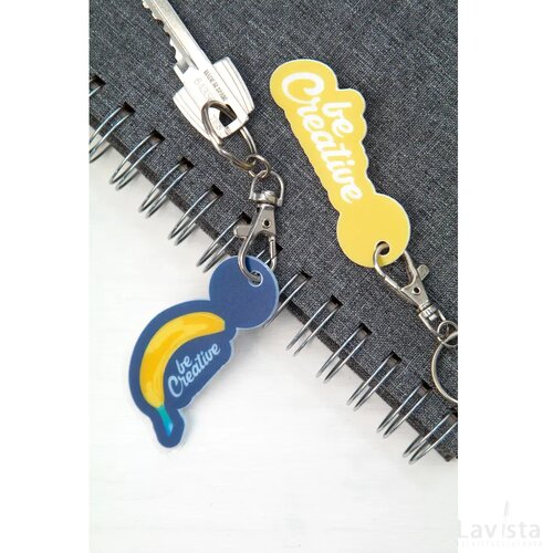 Coloshop Creative Winkelwagenmuntje Sleutelhanger Wit