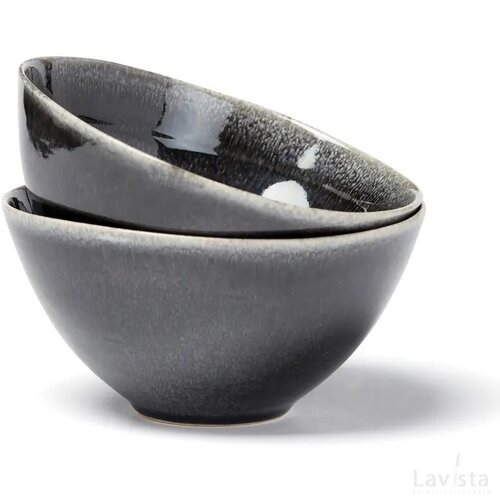 VINGA Nomimono schaal 15.5 cm, set van 2 stuks zwart