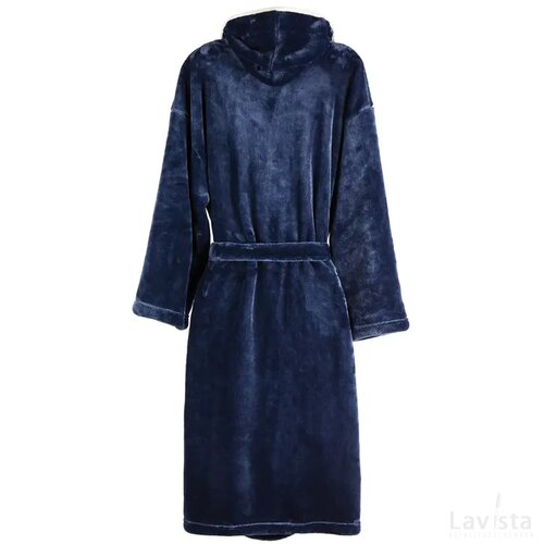 VINGA Louis luxe pluche RPET badjas maat L/XL donkerblauw