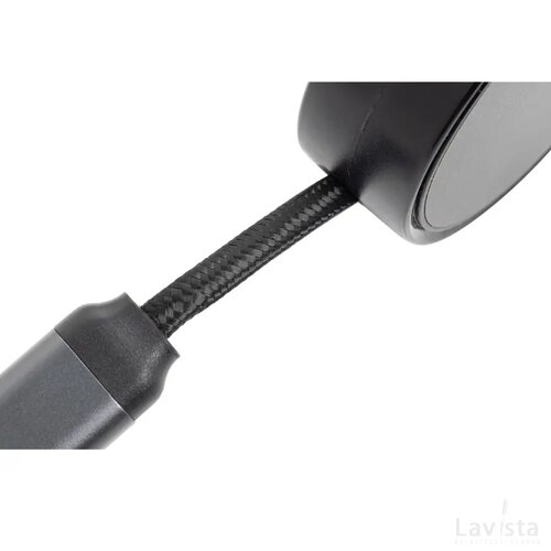 Terra RCS gerecycled aluminium uittrekbare 45W 6-in-1-kabel grijs