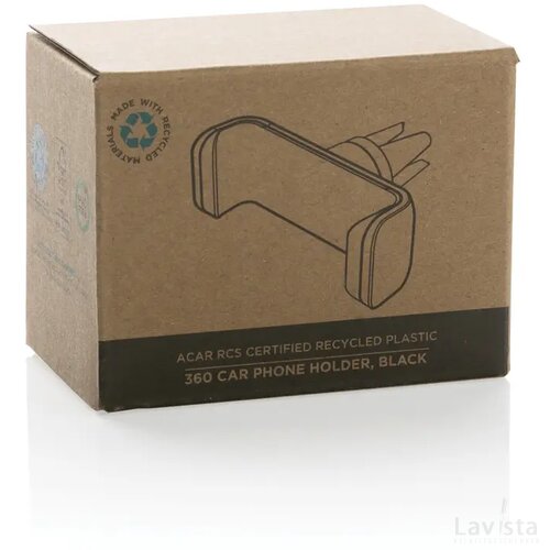 Acar RCS gerecycled plastic 360 auto telefoonhouder zwart