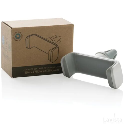 Acar RCS gerecycled plastic 360 auto telefoonhouder wit