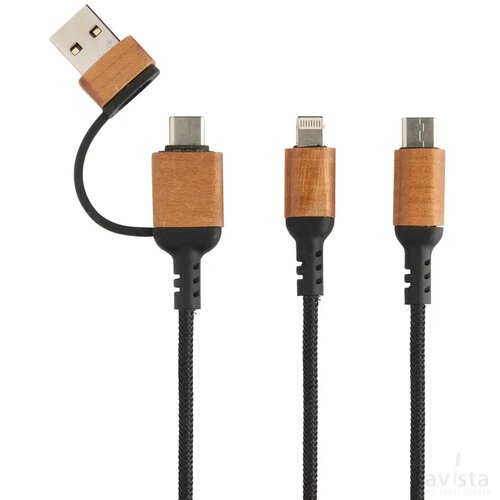 Ohio RCS gecertificeerde gerecyclede plastic 6-in-1 kabel zwart