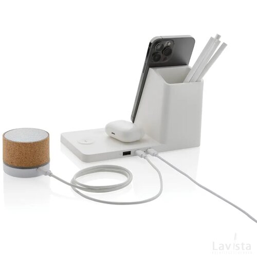 Ontario RCS gerecycled plastic & bamboe 15W 3 in 1 lader wit