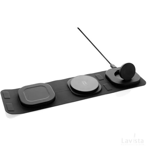 Swiss Peak RCS rplastic 3-in-1 draadloze 15W reislader. grijs, zwart