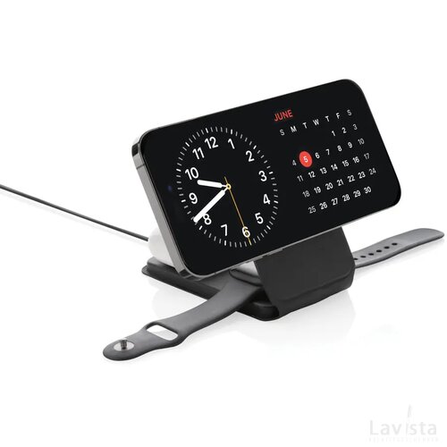Swiss Peak RCS rPU 15W 3-in-1 magnetische draadloze oplader zwart