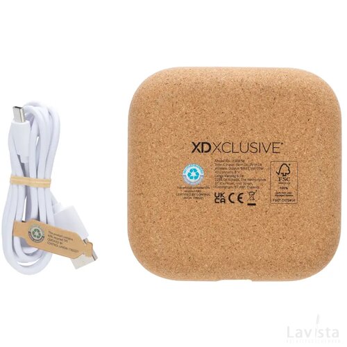 Oregon RCS gerecycled plastic en kurk 10W draadloze lader bruin