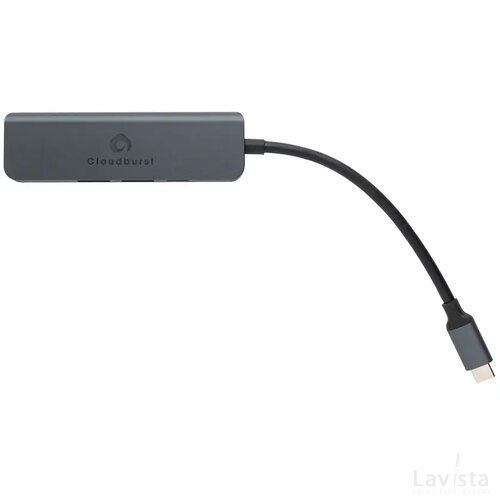 Terra RCS gerecycled aluminium hub met HDMI input grijs