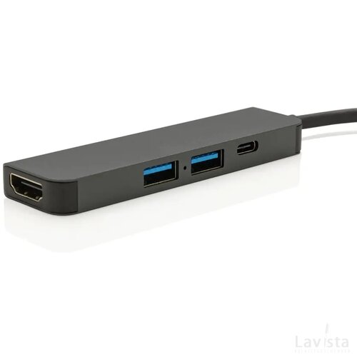 Terra RCS gerecycled aluminium hub met HDMI input grijs