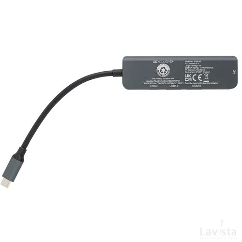 Terra RCS gerecycled aluminium hub met HDMI input grijs