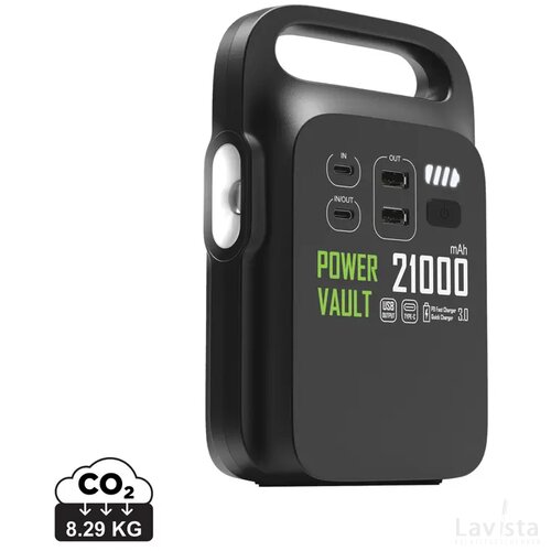 Power Vault RCS gerecycled plastic 21.000 mah power station zwart