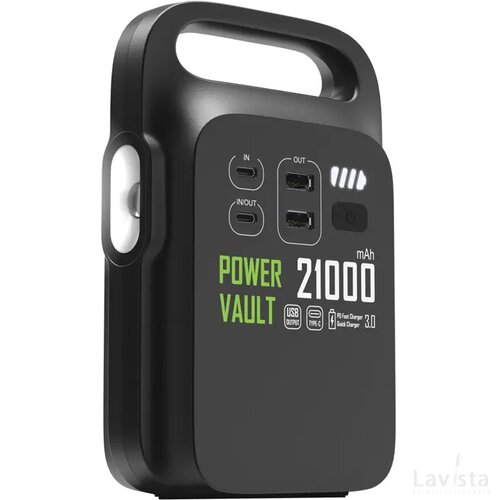 Power Vault RCS gerecycled plastic 21.000 mah power station zwart
