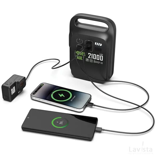 Power Vault RCS gerecycled plastic 21.000 mah power station zwart