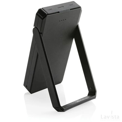 Skywave RCS gerecyclede kunststof zonne-powerbank 10000 mAh zwart