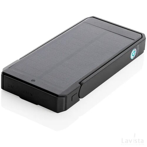 Skywave RCS gerecyclede kunststof zonne-powerbank 10000 mAh zwart