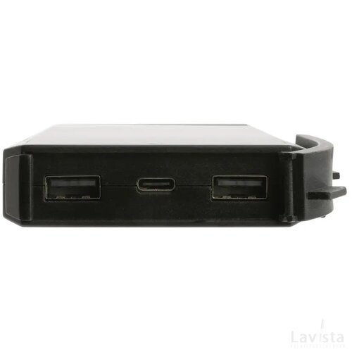 Skywave RCS gerecyclede kunststof zonne-powerbank 10000 mAh zwart