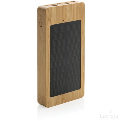 Sunwick 10.000 mAh bamboe solar powerbank bruin