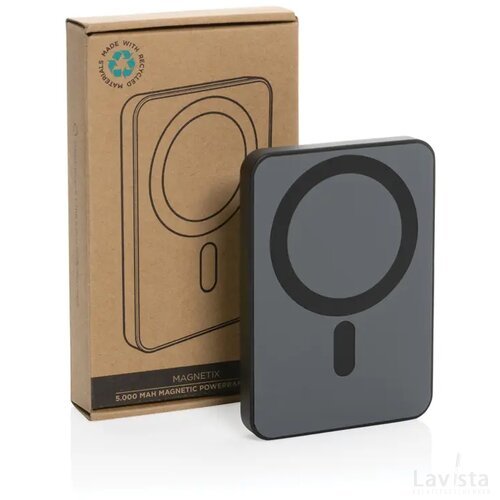 Magnetix RCS rplastic 5000 mah magnetische powerbank zwart
