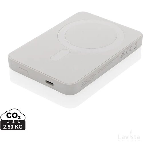 Magnetix RCS rplastic 5000 mah magnetische powerbank wit