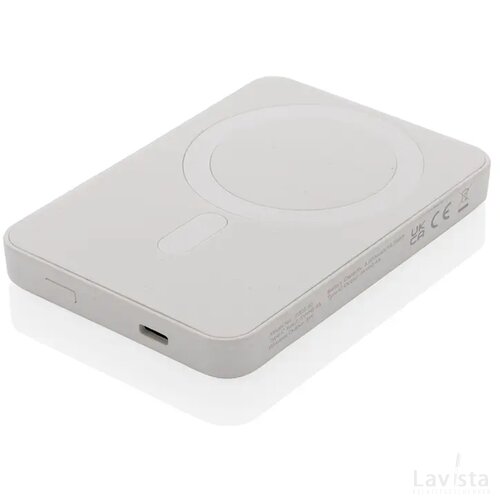 Magnetix RCS rplastic 5000 mah magnetische powerbank wit