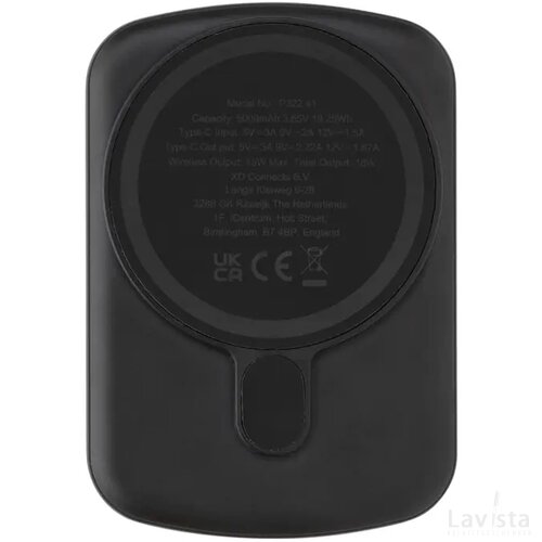 MagBoost gerecycled plastic 5000 mah magnetische powerbank zwart