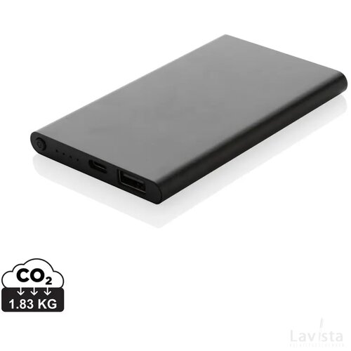 RCS gerecycled plastic/alu 4000 mah powerbank met type C zwart