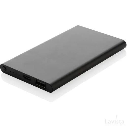 RCS gerecycled plastic/alu 4000 mah powerbank met type C zwart