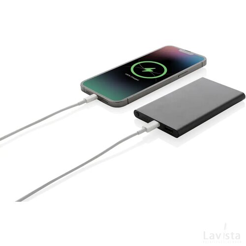 RCS gerecycled plastic/alu 4000 mah powerbank met type C zwart