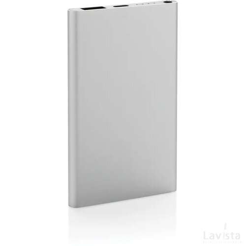 RCS gerecycled plastic/alu 4000 mah powerbank met type C zilver