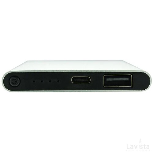 RCS gerecycled plastic/alu 4000 mah powerbank met type C zilver