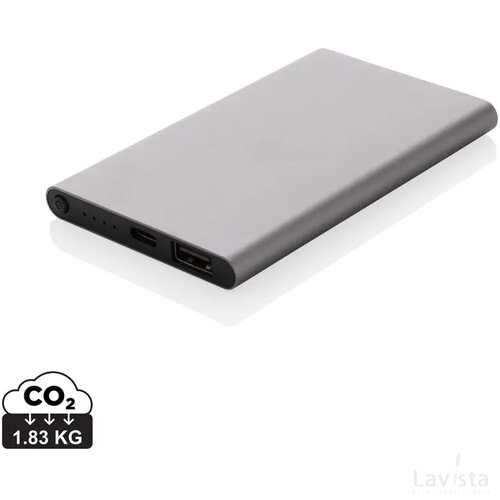 RCS gerecycled plastic/alu 4000 mah powerbank met type C antraciet