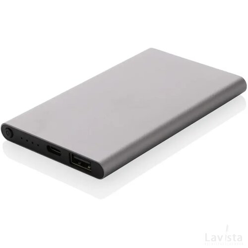 RCS gerecycled plastic/alu 4000 mah powerbank met type C antraciet