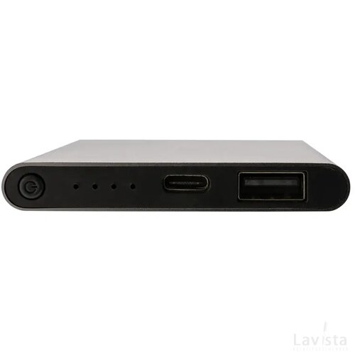 RCS gerecycled plastic/alu 4000 mah powerbank met type C antraciet