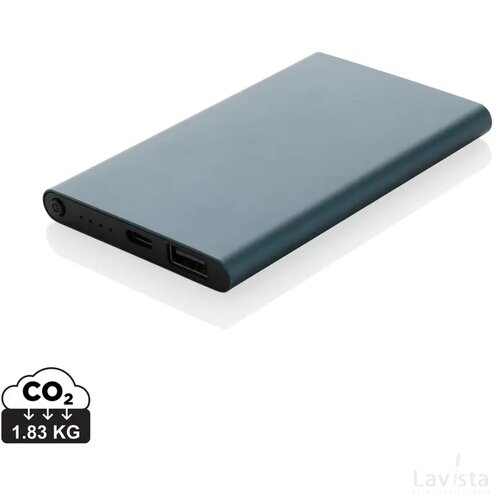 RCS gerecycled plastic/alu 4000 mah powerbank met type C blauw
