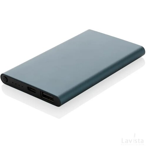 RCS gerecycled plastic/alu 4000 mah powerbank met type C blauw