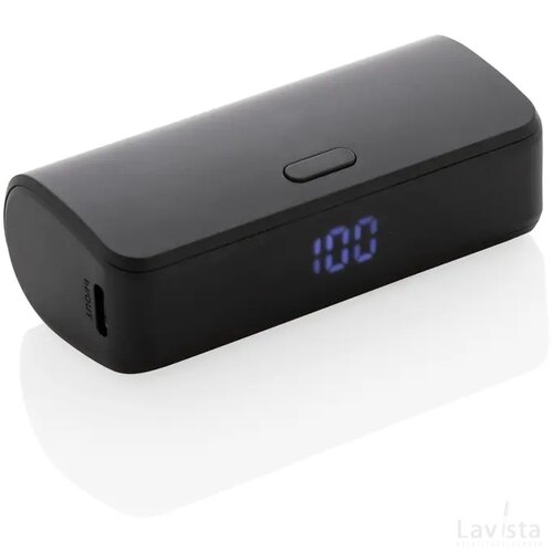 FlashCharge RCS rplastic 5000 mah powerbank met snelladen zwart