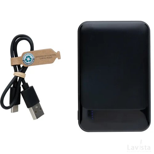 RCS gerecycled plastic 5.000 mAh powerbank zwart