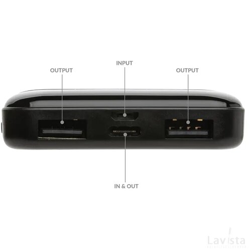 RCS gerecycled plastic 5.000 mAh powerbank zwart