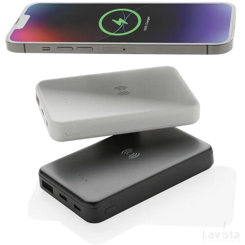 RCS gerecycled plastic 5.000 mAh 5W draadloze powerbank zwart