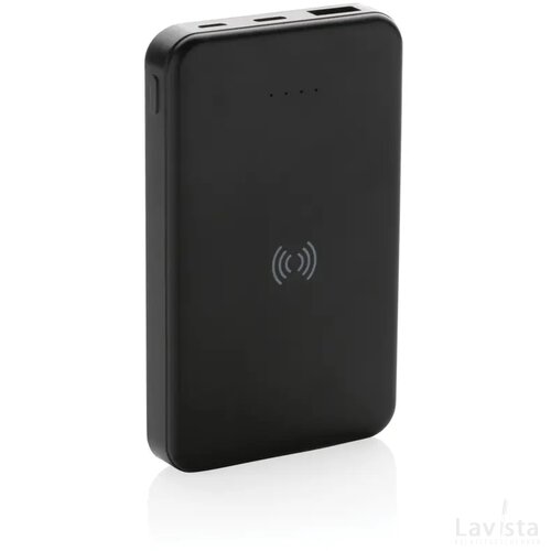 RCS gerecycled plastic 5.000 mAh 5W draadloze powerbank zwart