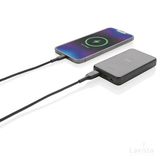 RCS gerecycled plastic 5.000 mAh 5W draadloze powerbank zwart