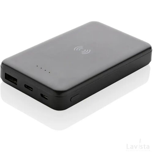 RCS gerecycled plastic 5.000 mAh 5W draadloze powerbank zwart