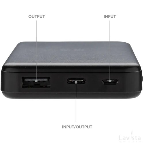 RCS gerecycled plastic 5.000 mAh 5W draadloze powerbank zwart