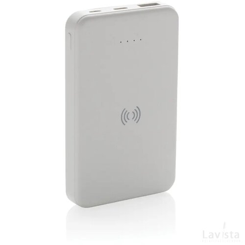 RCS gerecycled plastic 5.000 mAh 5W draadloze powerbank wit