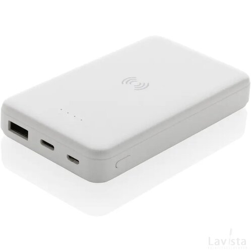 RCS gerecycled plastic 5.000 mAh 5W draadloze powerbank wit