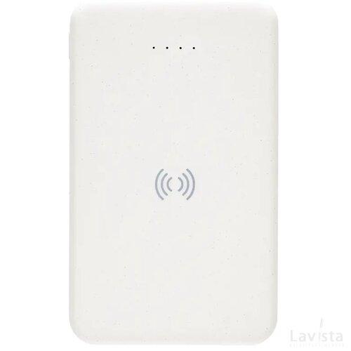 RCS gerecycled plastic 5.000 mAh 5W draadloze powerbank wit