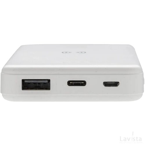 RCS gerecycled plastic 5.000 mAh 5W draadloze powerbank wit
