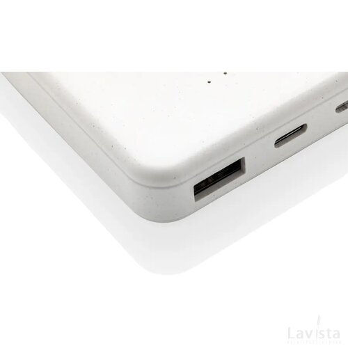 RCS gerecycled plastic 5.000 mAh 5W draadloze powerbank wit